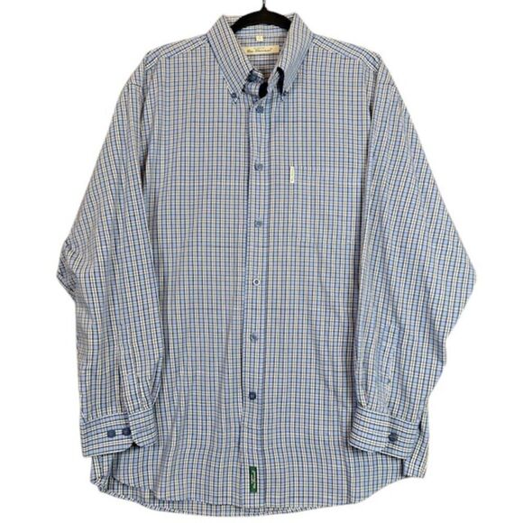 Ben Sherman Button Down Dress Shirt Blue Plaid with White The Original Size XL - Picture 1 of 13